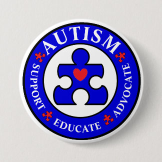 Pin azul del botón de la conciencia del autismo