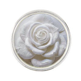 Pin Blanco Sobre Blanco - Rosa Esculpida