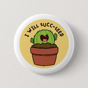 Pin botón Cactus Positive Pun De Cactus De Semilla