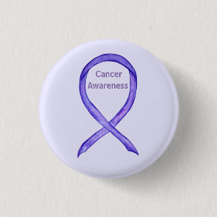 Pin Botón Cinta de la Cinta de Lavanda de Concien
