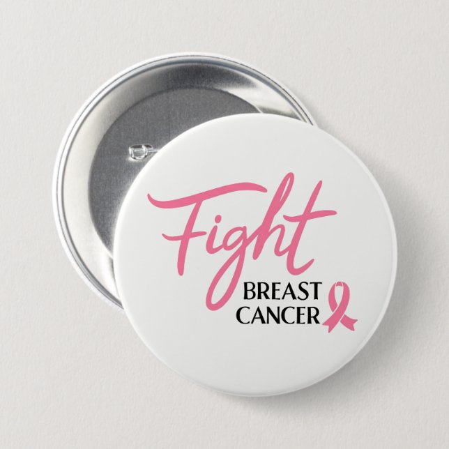 Pin botón Cinta rosa de Cáncer de Mama (Anverso y reverso)