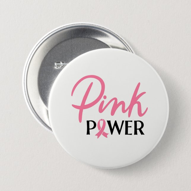 Pin botón Cinta rosa de Cáncer de Mama (Anverso y reverso)