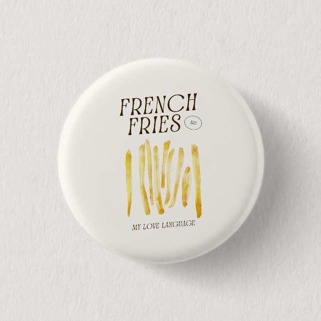 Pin botón Cute Para Los Amantes De Las Fries Franc (Anverso)