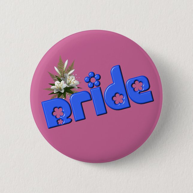 Pin botón de Bouquet de flor de novia (Anverso)
