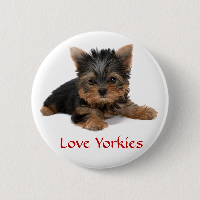 Pin botón de cachorro de los Yorkies de amor (Anverso)