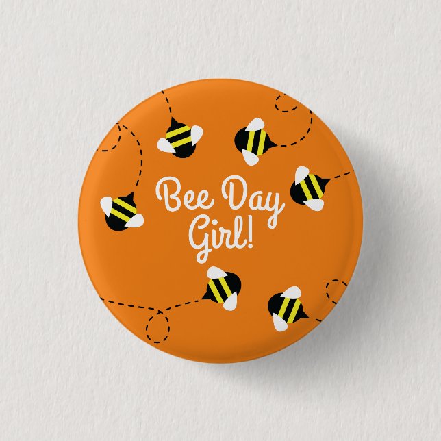 Pin botón de cumpleaños de Bee Day 1er (Anverso)