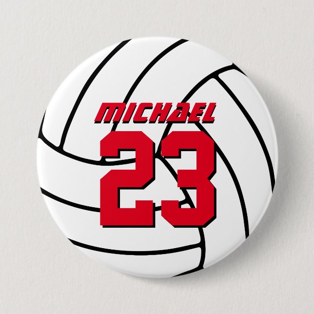 Pin botón de equipo deportivo de voleibol blanco (Anverso)