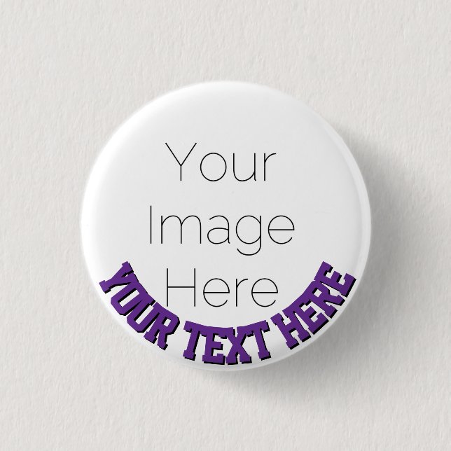 Pin botón de foto personalizado - Insignia de text (Anverso)