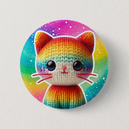 Pin botón de gato con puntas de punto de arco iris