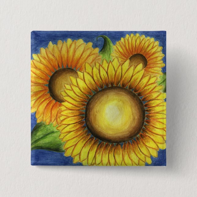 Pin botón de girasol (Anverso)