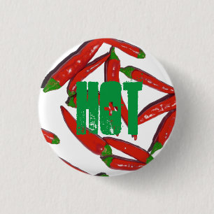 Pin botón de Pepinos de Chili Verde Rojo Caliente