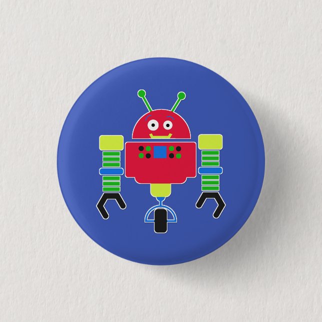 Pin botón de robot colorido (Anverso)