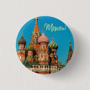 Pin botón de Rusia de la Plaza Roja de Moscú