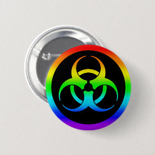 Pin botón de símbolo de riesgo de arco iris