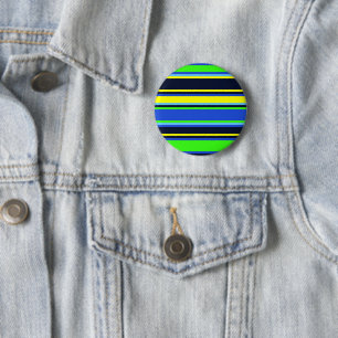 Pin botón de tira azul, limón y amarillo