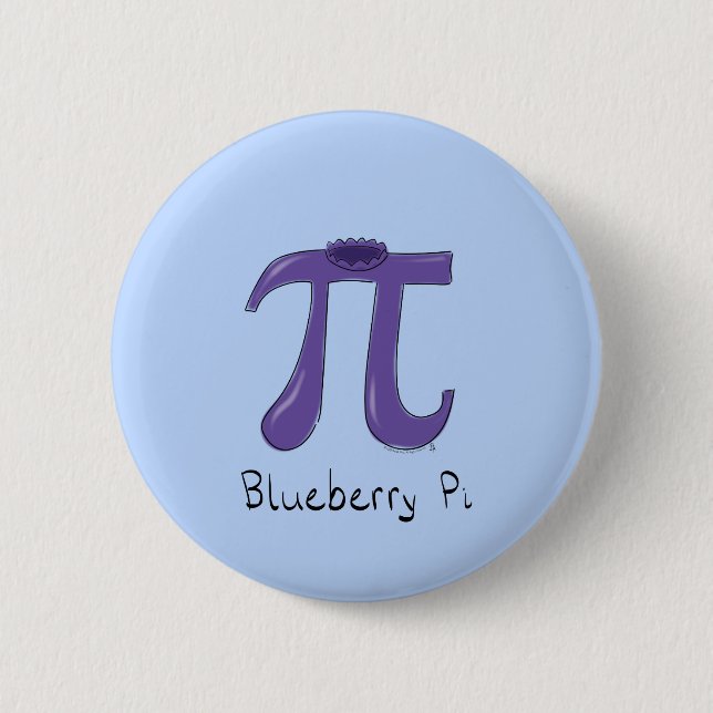 Pin botón del Día del Pi de arándano azul (Anverso)