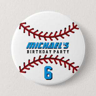 Pin botón del partido de cumpleaños del béisbol