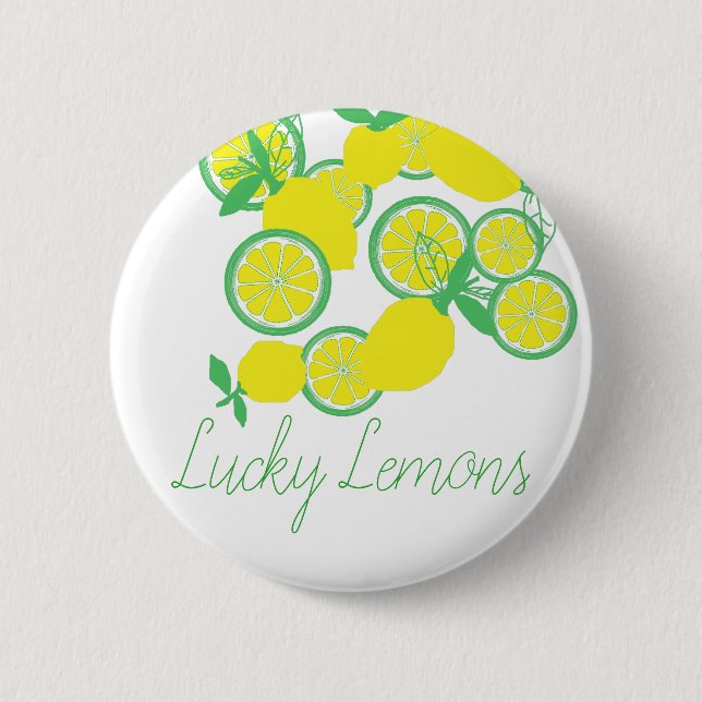Pin botón Funky Orgánico Lucky Lemons (Anverso)