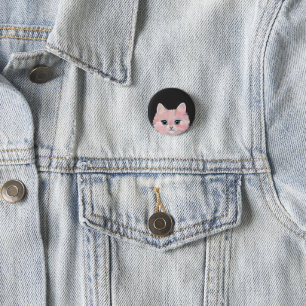 Pin botón Gato gitano rosado