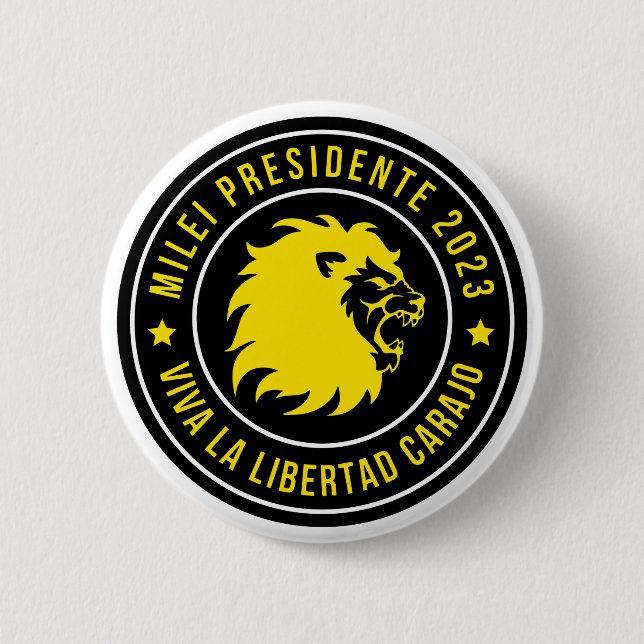 Pin botón Javier Milei Presidente Argentina 2023 (Anverso)