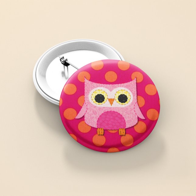 Pin botón Lechuza Rosada (Subido por el creador)