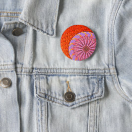 Pin botón Mandala rosa y naranja