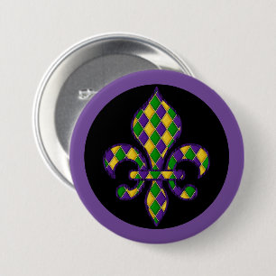 Pin botón Mardi Gras