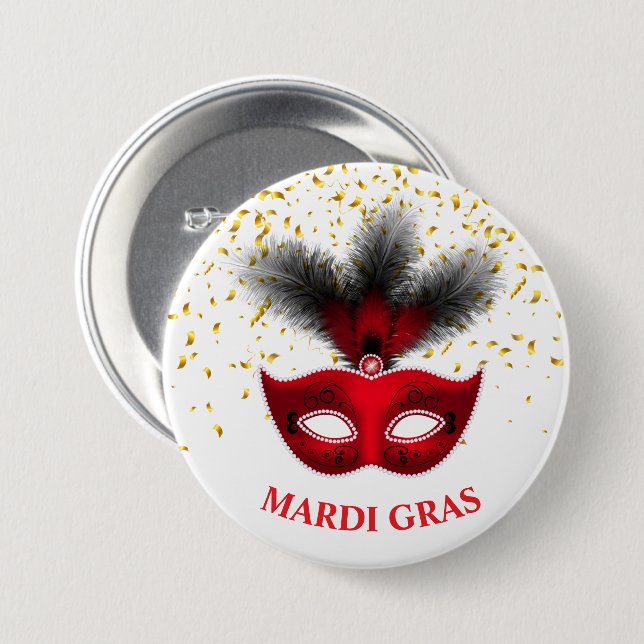 Pin botón Mardi Gras (Anverso y reverso)