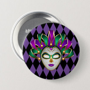 Pin botón Mardi Gras