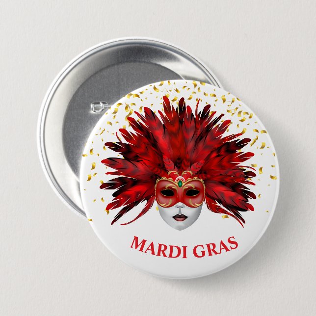 Pin botón Mardi Gras (Anverso y reverso)