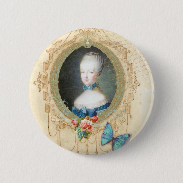 Pin botón Ornate Marie Antoinette (Anverso)