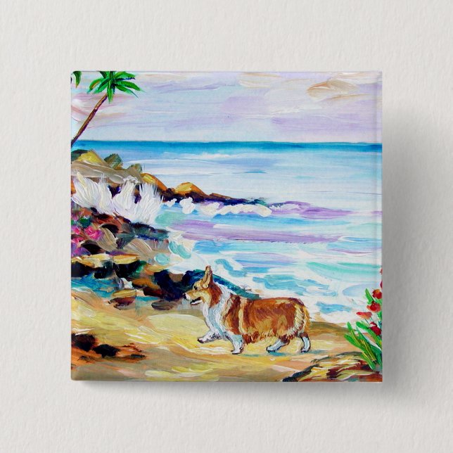 Pin botón Pembroke Welsh Corgi (Anverso)