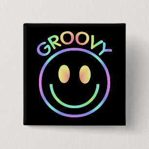 Pin botón Retro Groovy Pastel
