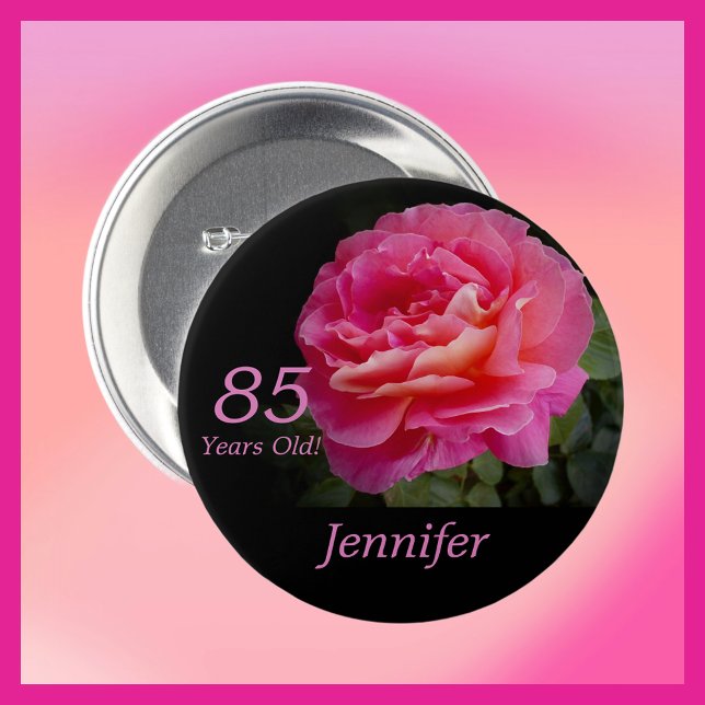 Pin botón rosa de 85 años de edad (Subido por el creador)