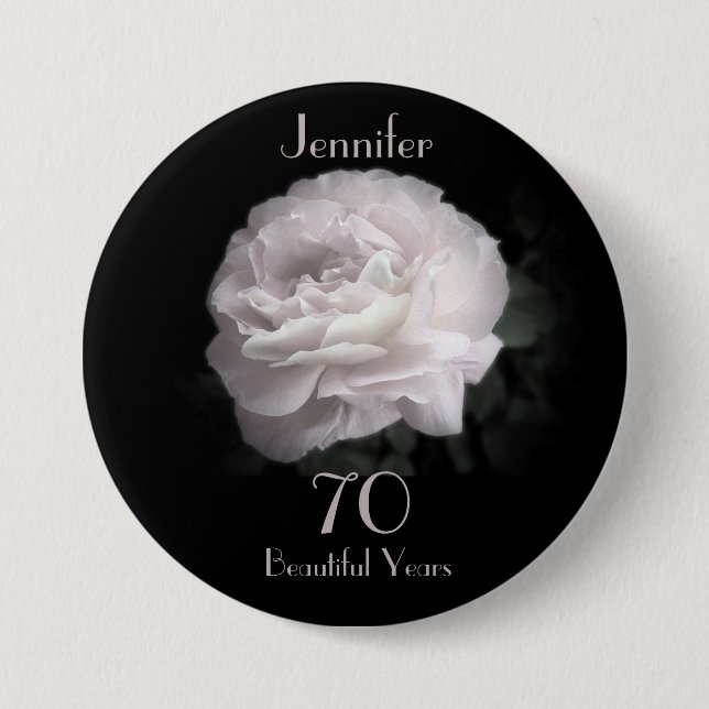 Pin botón rosa pálido de 70 años de edad (Anverso)