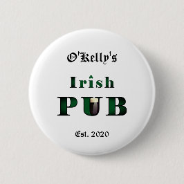 Pin botón Tavern de pub irlandés