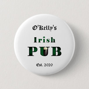 Pin botón Tavern de pub irlandés