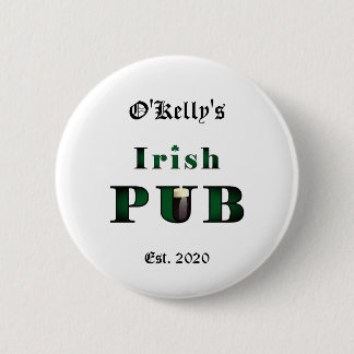 Pin botón Tavern de pub irlandés