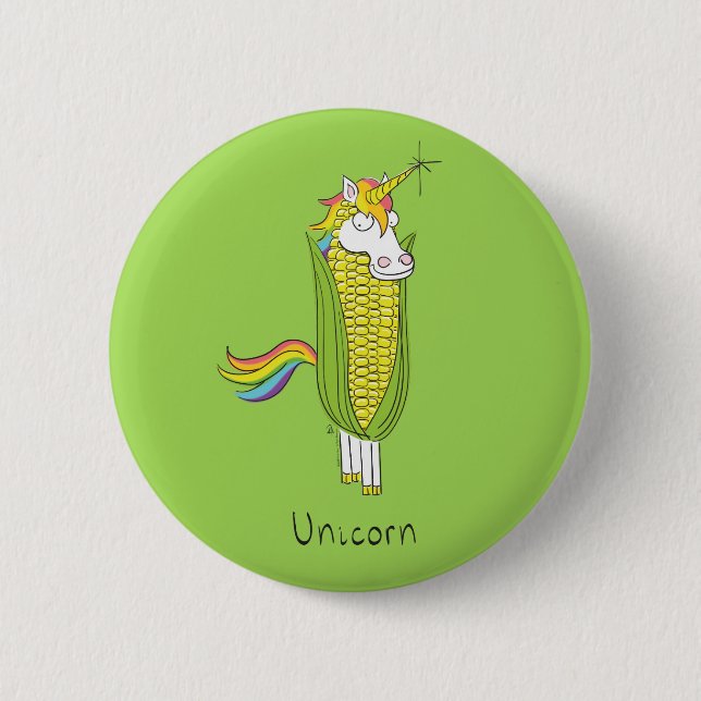 Pin Botón Unicorn Funny Corn (Anverso)