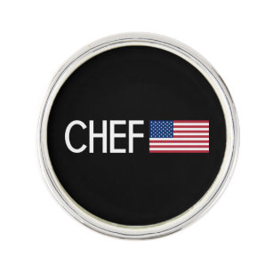 Pin Cocinero y bandera americana