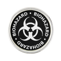 Pin de advertencia de riesgo de riesgo en blanco y