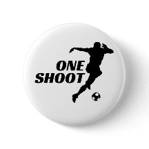 Pin de botón de silueta de fútbol de un tiro - Fút