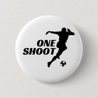 Pin de botón de silueta de fútbol de un tiro - Fút