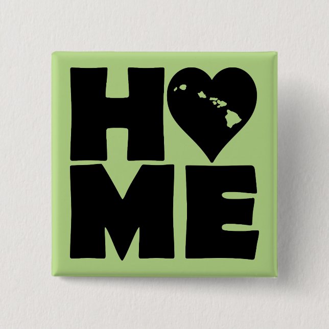 Pin de botón Hawaii Home Heart State (Anverso)