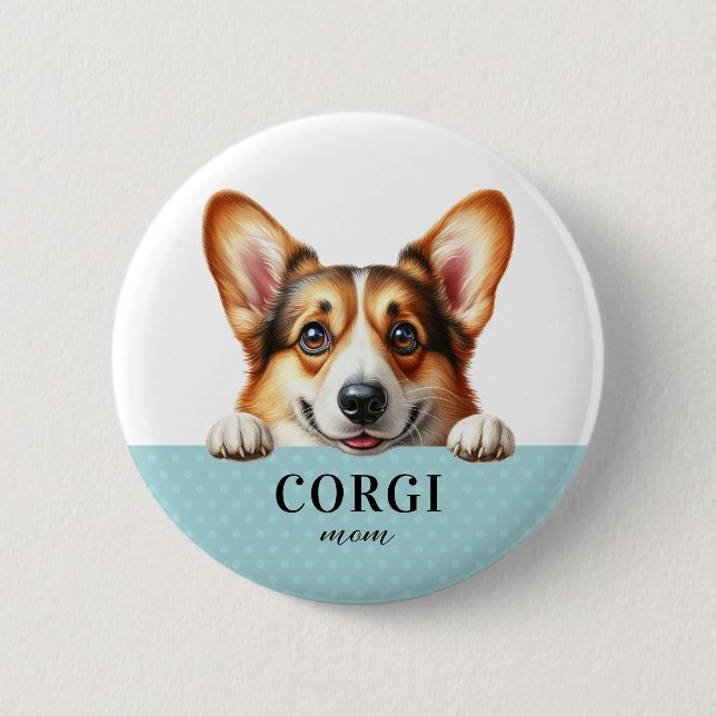 Pin de botón redondo de Corgi (Anverso)