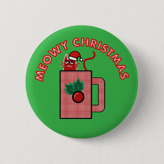 Pin de Navidad MEOWY botón verde