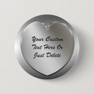 Pin de plata del botón del marco del corazón