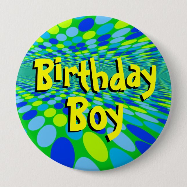 Pin del botón de Guay del muchacho del cumpleaños (Anverso)