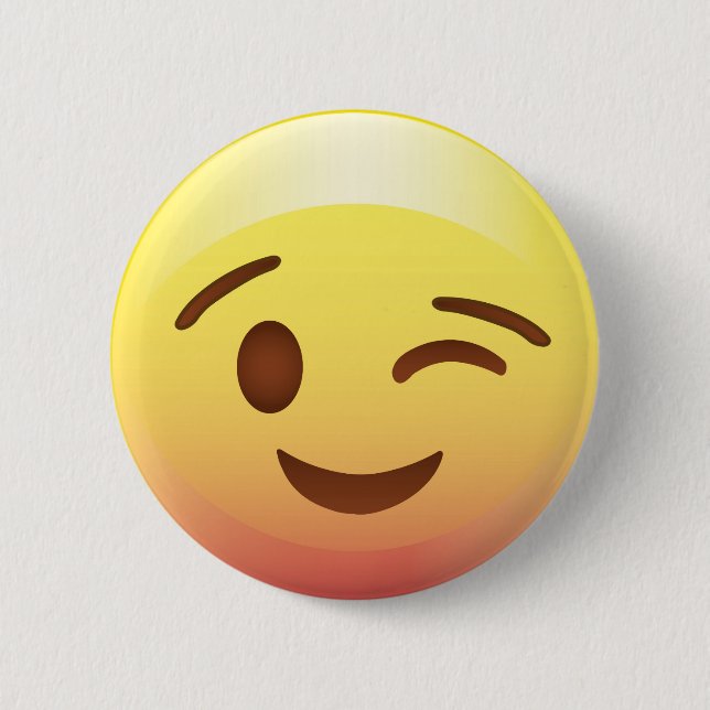 Pin del botón de la emoji del amarillo de la (Anverso)
