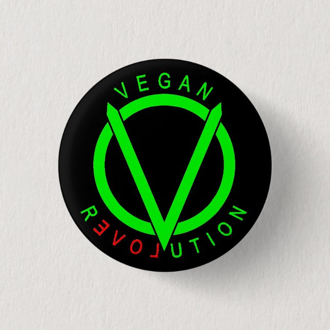 Pin del botón de la revolución del vegano (Anverso)